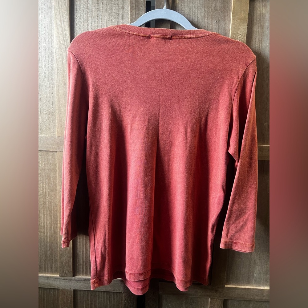 Floral Print Women's Top - Rust - Picture 2 of 4